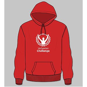 Hoodie heren rood verbeeten challenge