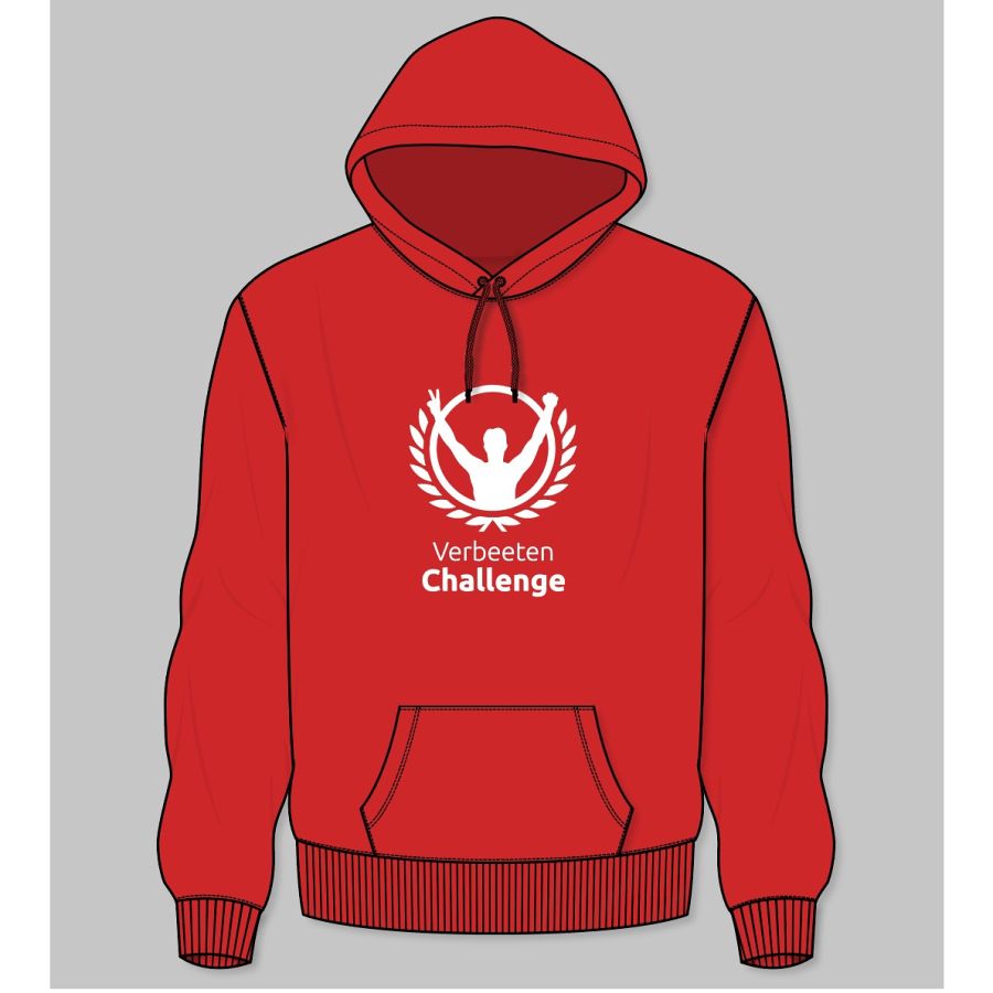 Hoodie dames rood verbeeten challenge