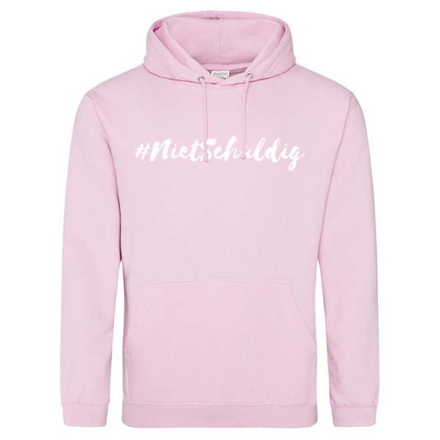 Hoodie dames #nietschuldig roze